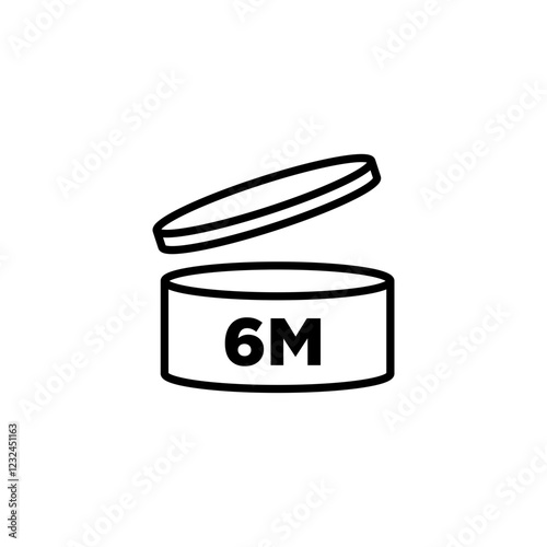 6M Period after opening symbol stock vector