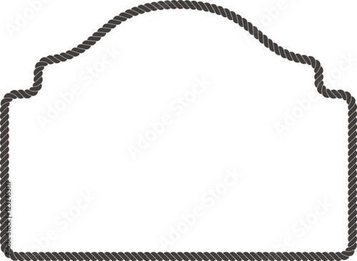 Illustration of a simple rope frame with blank copy space. Empty space with rope for your design. 