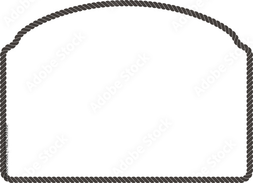 Illustration of a simple rope frame with blank copy space. Empty space with rope for your design. 