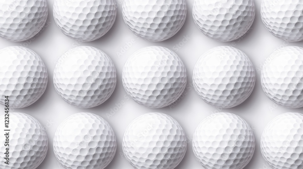 Close-Up Arrangement of White Golf Balls on a Clean Surface Close-Up Arrangement of White Golf Balls on a Clean Surface