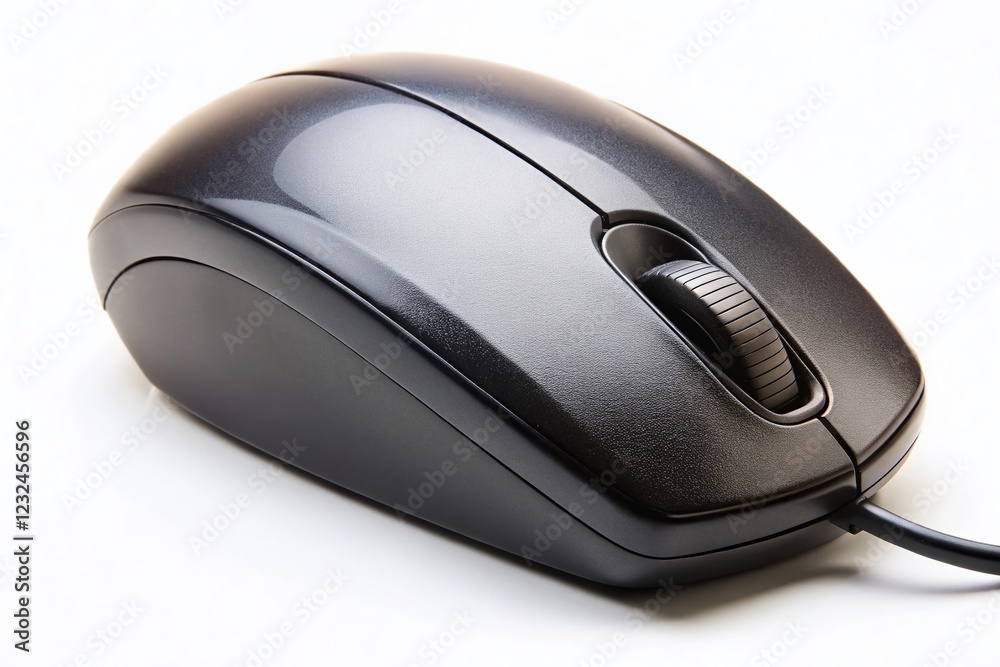 Black Computer Mouse Isolated on White Background - High-Resolution Stock Photo Black Computer Mouse Isolated on White Background - High-Resolution Stock Photo
