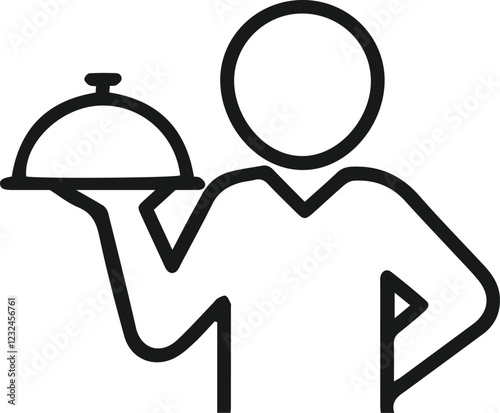 restaurant service icon. dish icon. waiter icon vector