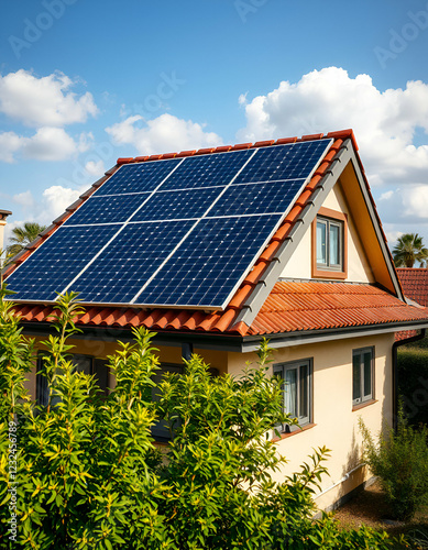 solar panels installed on roof solar electricity 