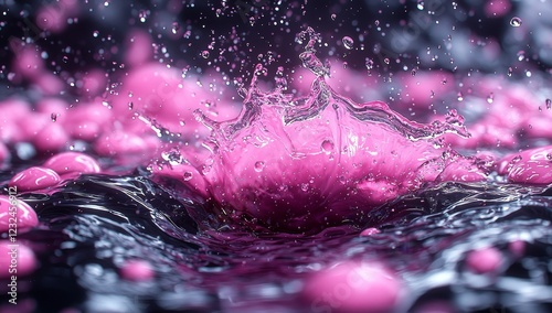 Slow-motion capture of ink droplets creating fluid, dynamic patterns, blending seamlessly
