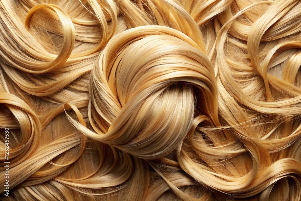 Blonde Hair, Cut Off, Flat Lay, Tangled Strands, Beauty Salon Waste Blonde Hair, Cut Off, Flat Lay, Tangled Strands, Beauty Salon Waste