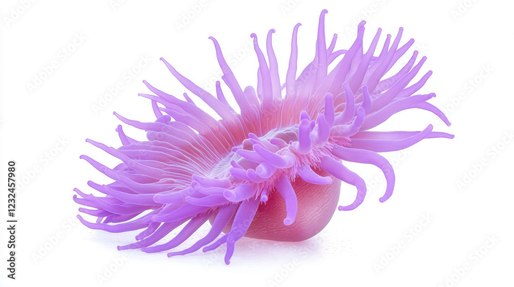 Obraz premium vibrant purple sea anemone with long, flowing tentacles, showcasing its unique beauty in marine environment