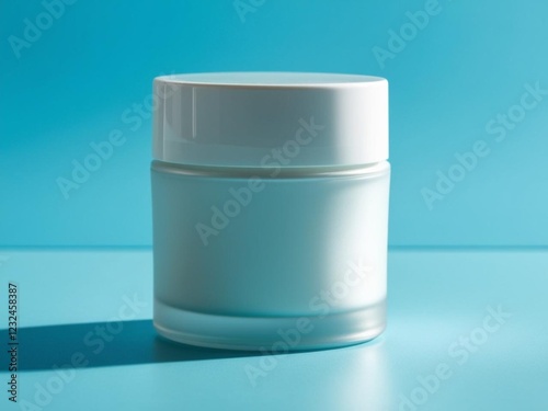 Wallpaper Mural blank white skincare jar on blue background Torontodigital.ca