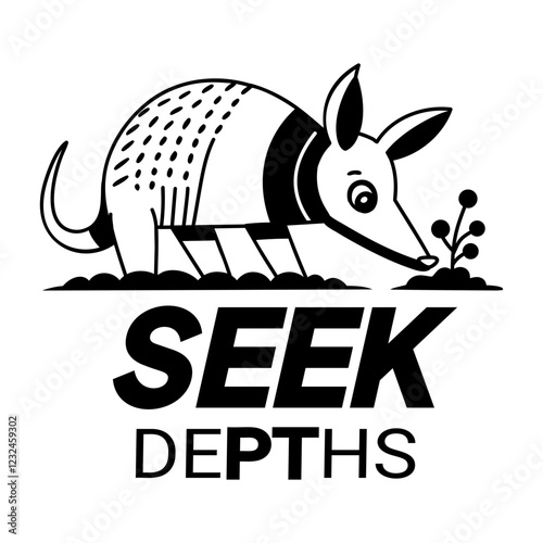 Aardvark seek depths glyph style sticker 
