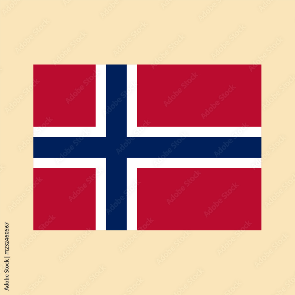 Obraz premium Flag of Norway. Color vector illustration.