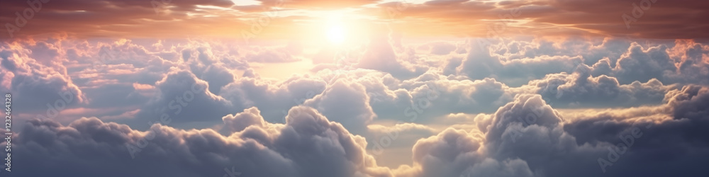 wide shot sun setting behind clouds cinematic hyper-realistic sky dramatic nature landscape