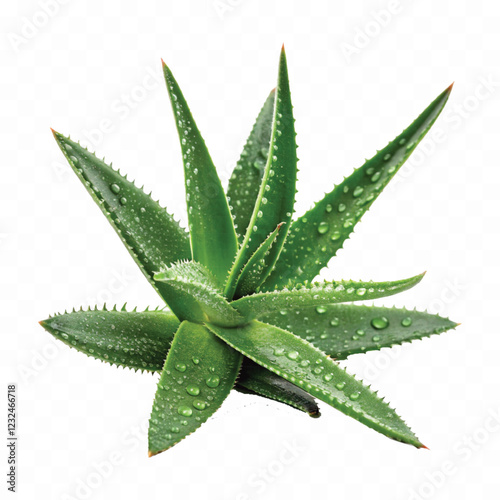 realistic 3d Aloe Vera pup with water drops isolated on white background