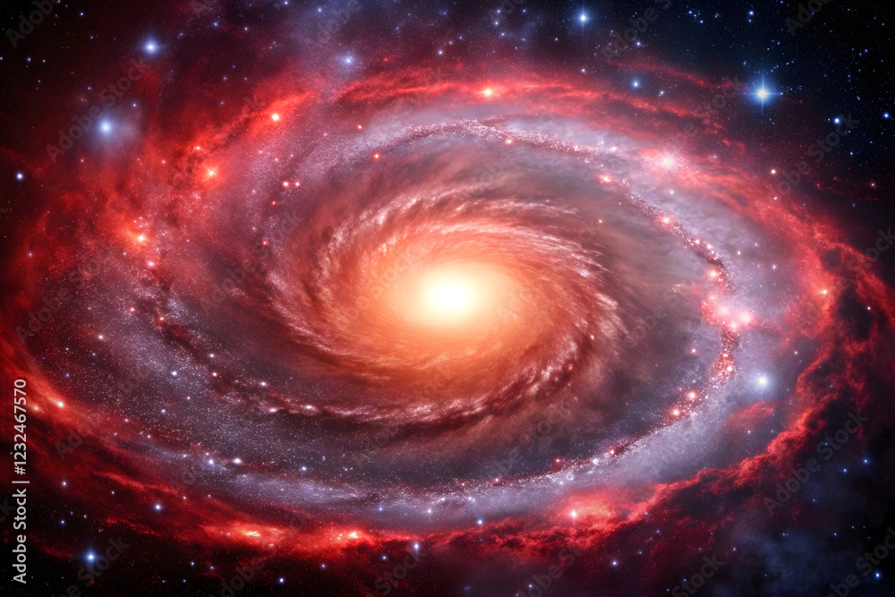 Obraz premium Stunning Spiral Galaxy in Deep Space, Ideal for Science, Space, and Astronomy Stock Photos.