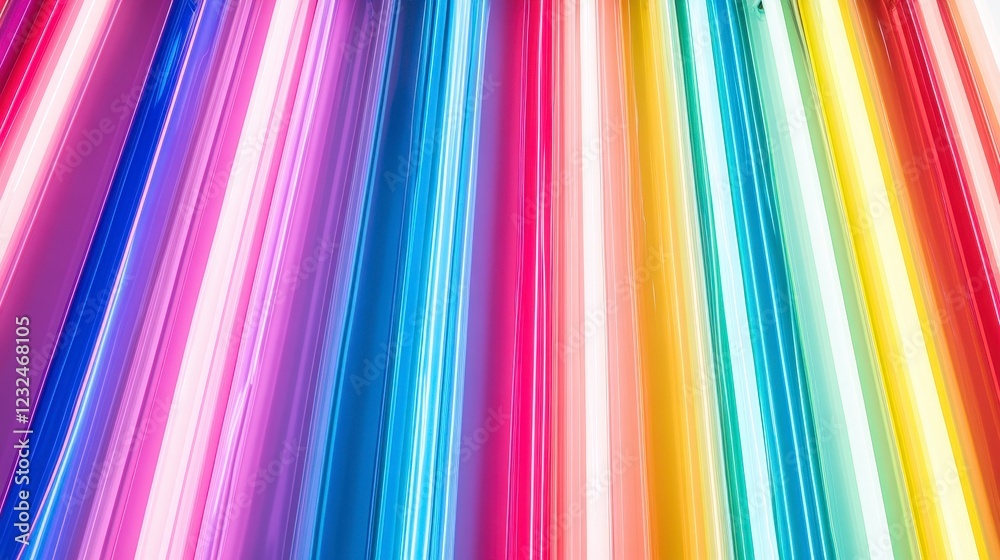 Vibrant Neon Rays Radiating in a Burst of Colorful Stripes Vibrant Neon Rays Radiating in a Burst of Colorful Stripes