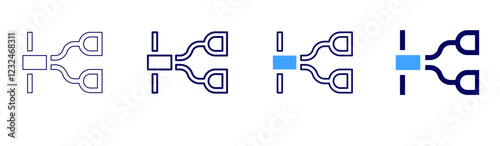Springboard icon in 4 different styles. Thin Line, Line, Bold, and Bold Line. Duotone style. Editable stroke
