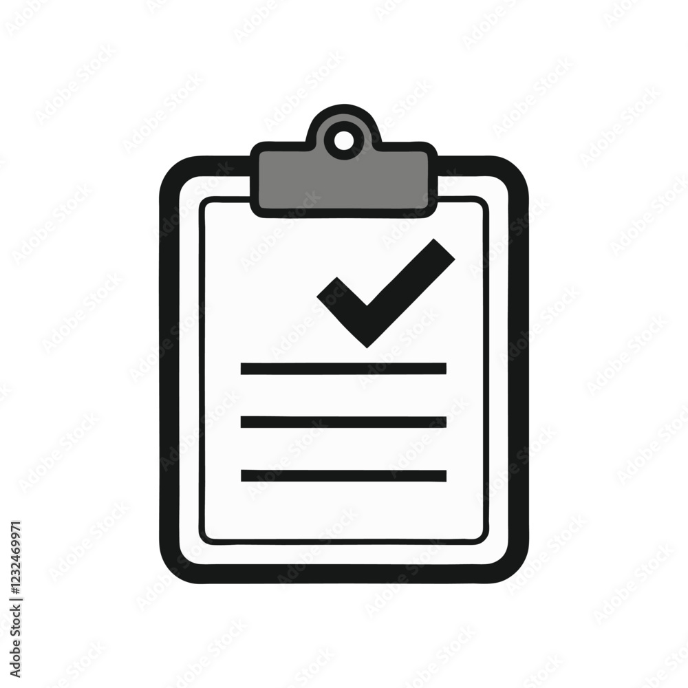 Clipboard with Checkmark Icon – Simple Vector Design Clipboard with Checkmark Icon – Simple Vector Design