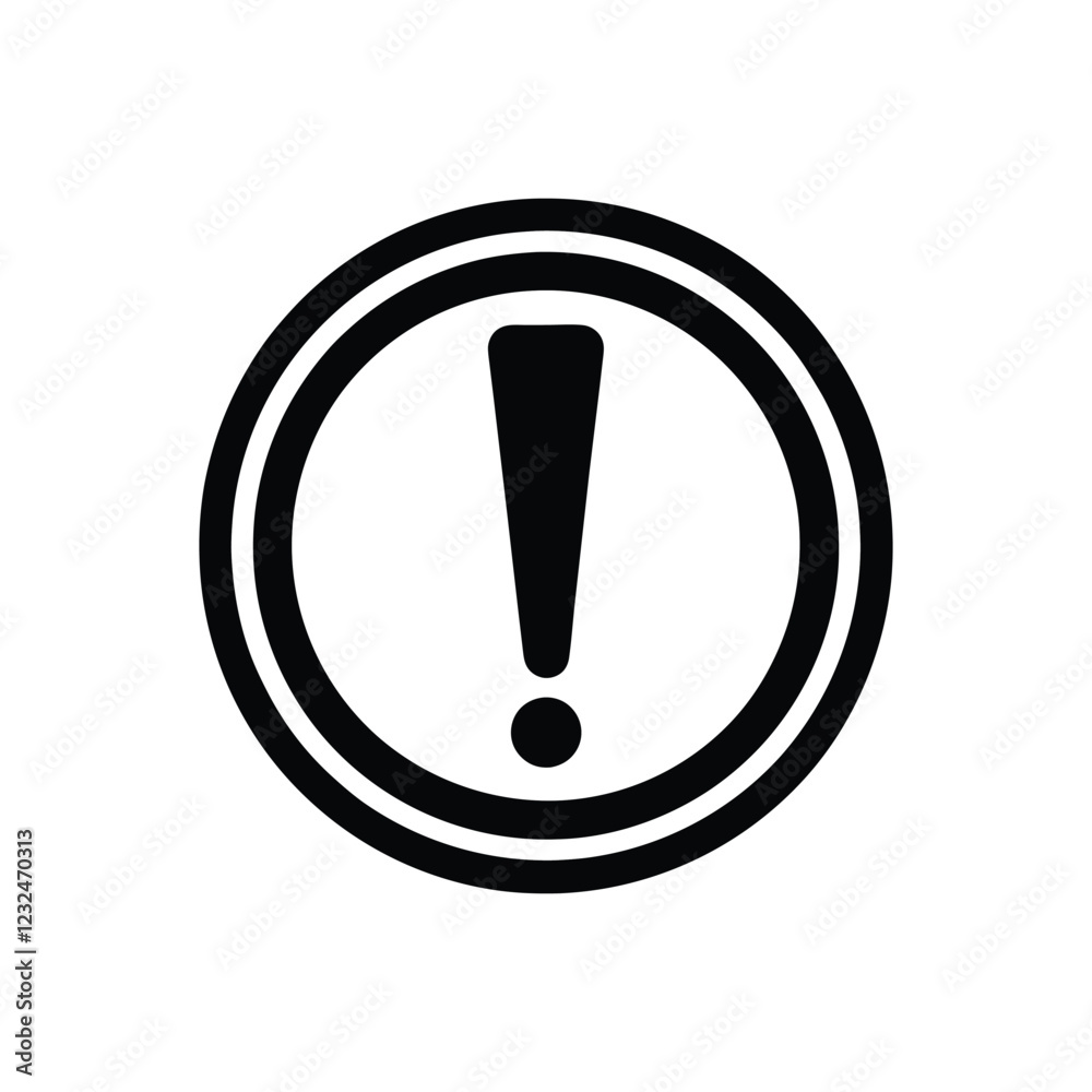 Black and White Warning Sign – Minimalist Vector Design Black and White Warning Sign – Minimalist Vector Design
