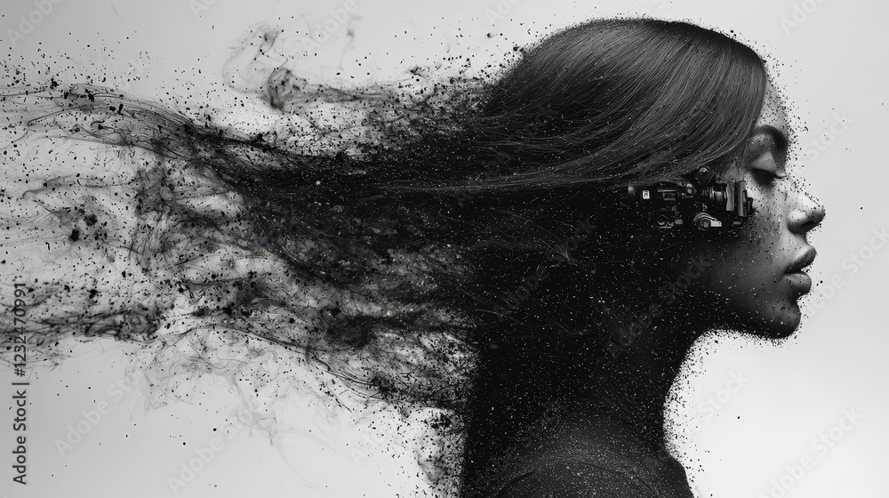 Hair moves elegantly backward as it flips in slow motion Hair moves elegantly backward as it flips in slow motion