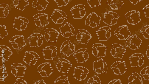 Bread loaf seamless pattern background. Hand drawn bread sketch motif. Bakery wallpaper, packaging, food wrapper, print
