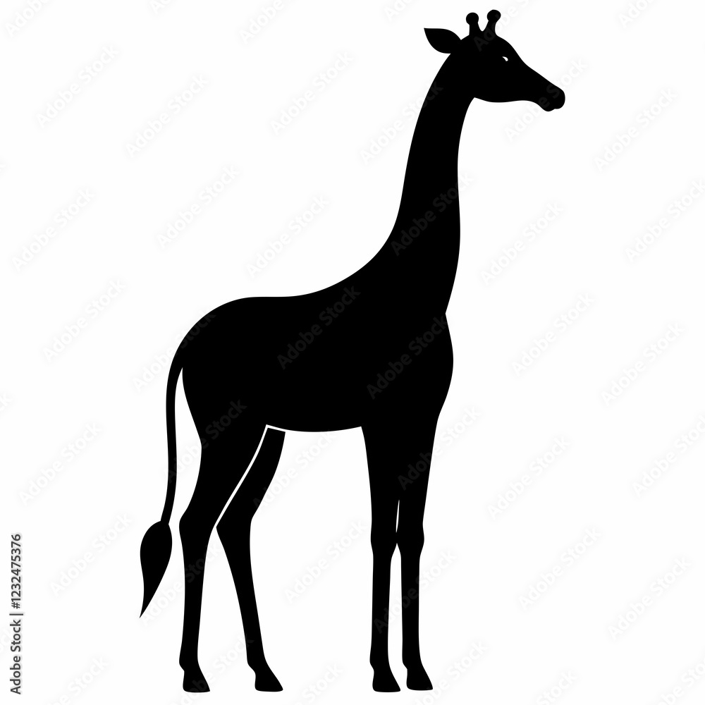 Contemporary Giraffe Silhouette - Art Vector Design Contemporary Giraffe Silhouette - Art Vector Design