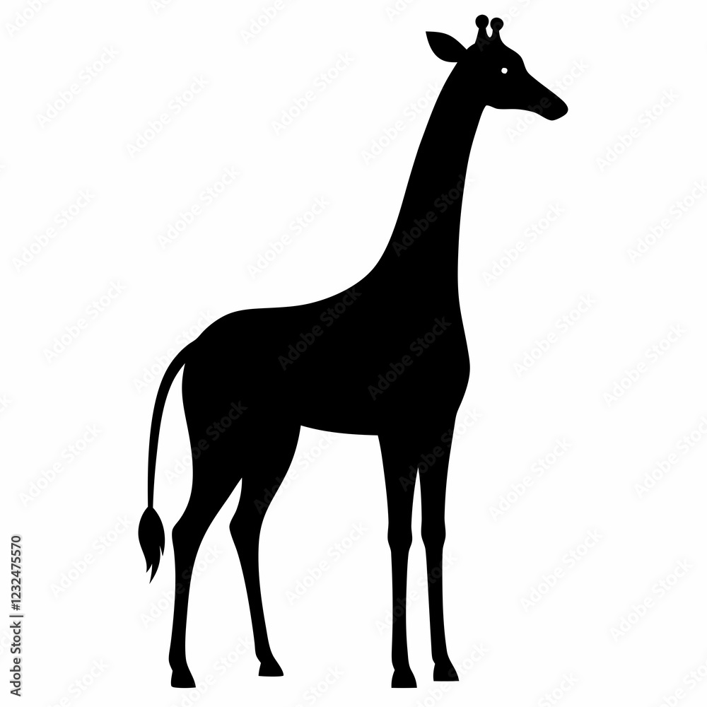 Contemporary Giraffe Silhouette - Art Vector Design Contemporary Giraffe Silhouette - Art Vector Design