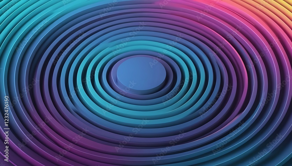 Fototapeta premium Abstract Colorful Concentric Circles Design