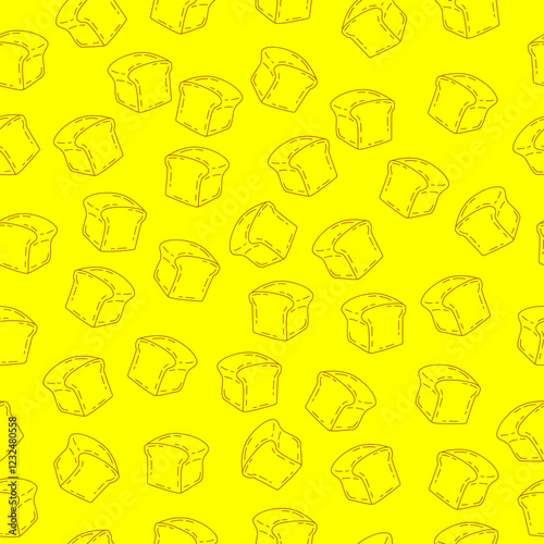 Bread loaf seamless pattern background. Bread loaf motif hand drawn style. Bakery wallpaper, packaging, food wrapper