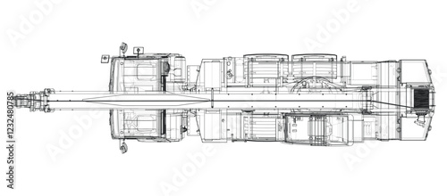 Car crane. Vector rendering of 3d