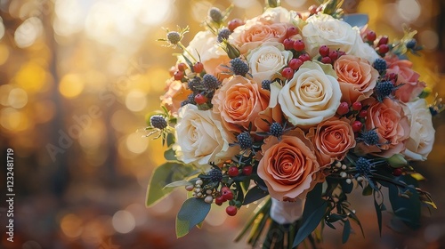 Refined arrangement of flowers enhanced with a text card for a special occasion