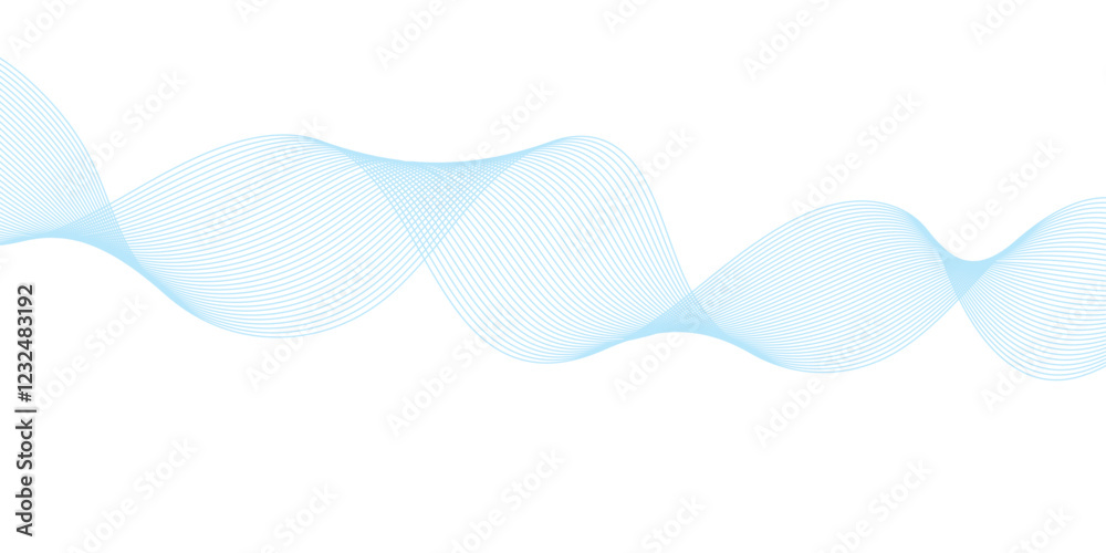 Fototapeta premium Abstract vector background with blue wavy lines. Blue wave background. Blue lines vector illustration. Curved wave. Abstract wave element.