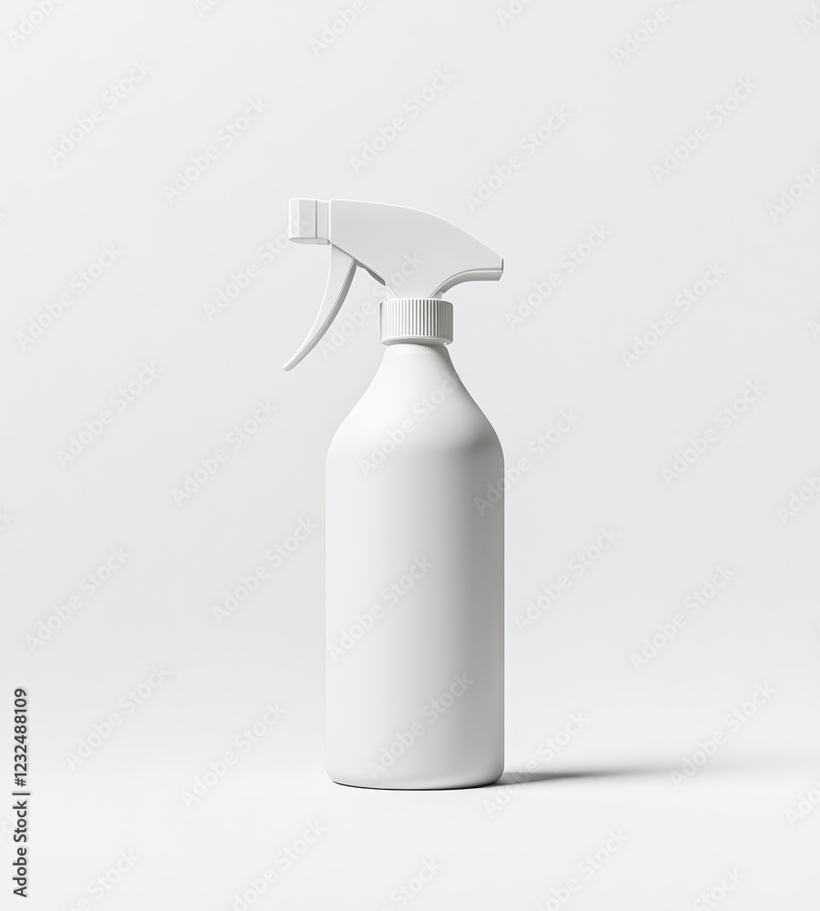 White plastic spray bottle on white background. (1)