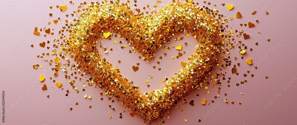 Heartfelt blush pink card adorned with a golden heart for special occasions Heartfelt blush pink card adorned with a golden heart for special occasions