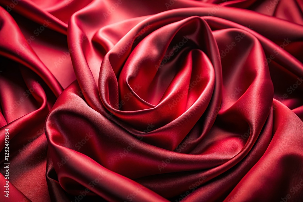 Deep Red Maroon Satin Fabric Drape, Luxurious Textile Texture Background Deep Red Maroon Satin Fabric Drape, Luxurious Textile Texture Background