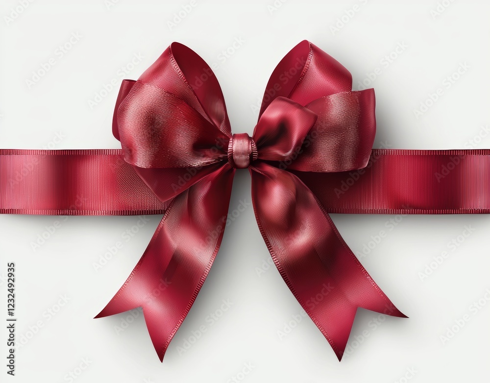 Fototapeta premium Beautiful red bow gifts are a popular decorative element for celebrations and special occasions worldwide, used daily