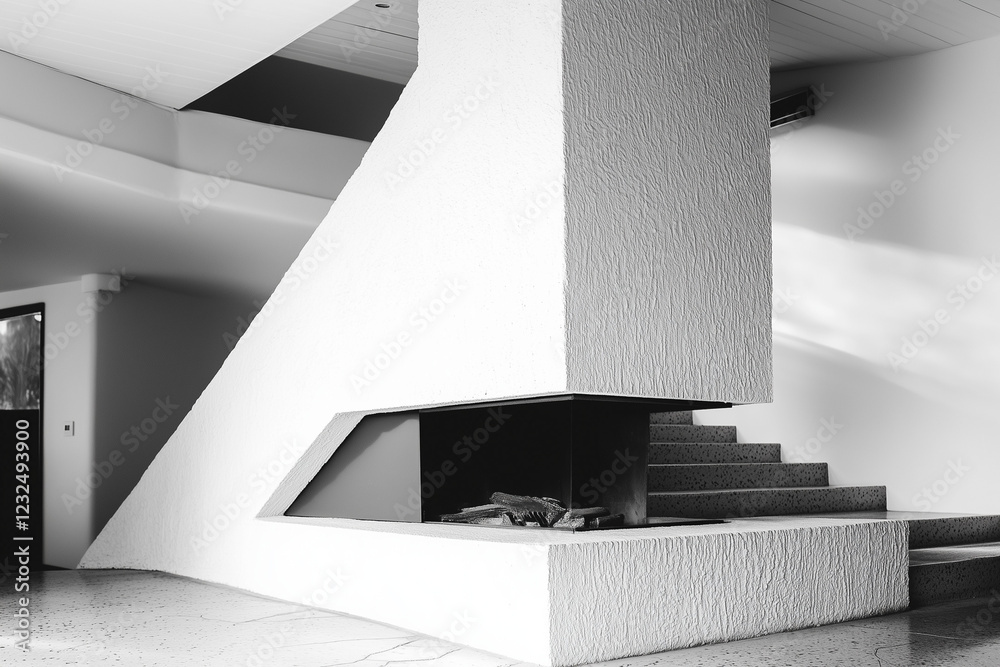Editorial Style Photo – Eye-Level Three-Sided Fireplace
