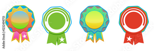 Collection of Prize Ribbons, Achievement Badges