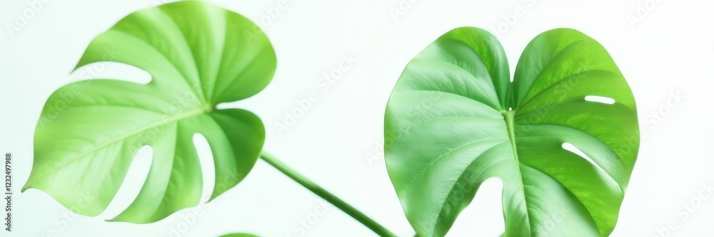 Single large Monstera leaf, crisp detail, stark white backdrop , botanical, tropical, element Single large Monstera leaf, crisp detail, stark white backdrop , botanical, tropical, element