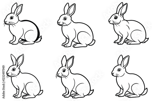 rabbit he sits sideways clear details without line art
