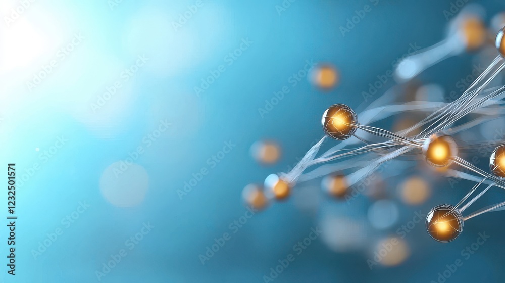 Obraz premium Visually striking abstract geometric network with glowing light nodes and interconnected lines representing the complex interconnected and dynamic nature of modern technology and digital systems