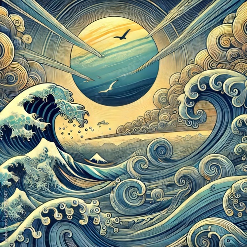 Ocean Waves A dynamic illustration of ocean waves made using a c