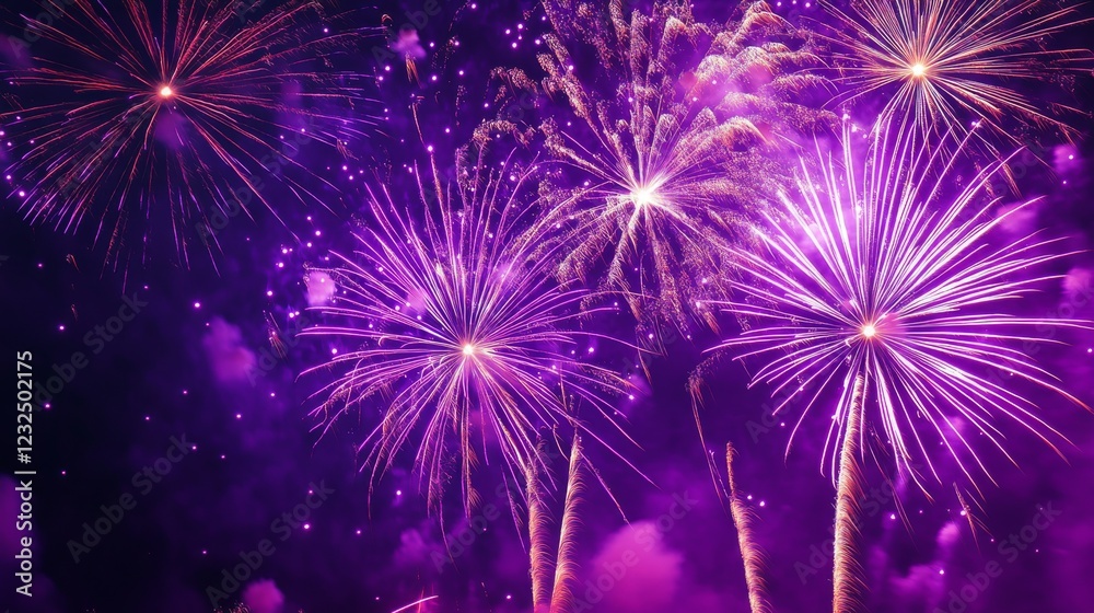 Fireworks lit up the night sky in shades of purple, celebrating a special occasion. The vibrant display added excitement to the holiday festival, marking the start of a new era in 2024. Fireworks lit up the night sky in shades of purple, celebrating a special occasion. The vibrant display added excitement to the holiday festival, marking the start of a new era in 2024.
