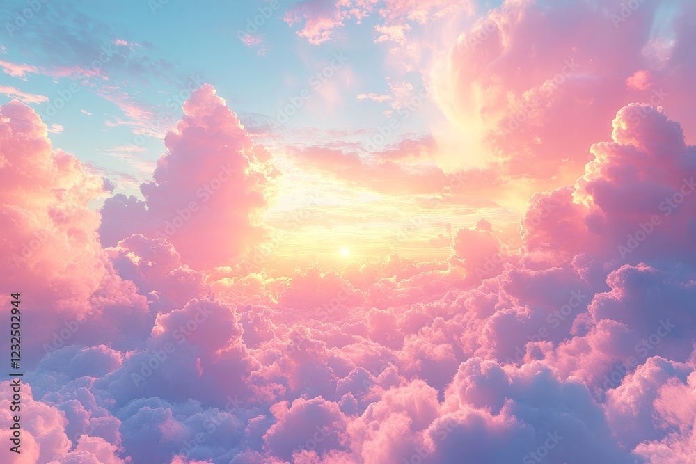 Enchanting sunset sky with pastel clouds in pink, blue, orange, and yellow, creating a dreamy and serene backdrop perfect for romantic or fantasy designs. Enchanting sunset sky with pastel clouds in pink, blue, orange, and yellow, creating a dreamy and serene backdrop perfect for romantic or fantasy designs.