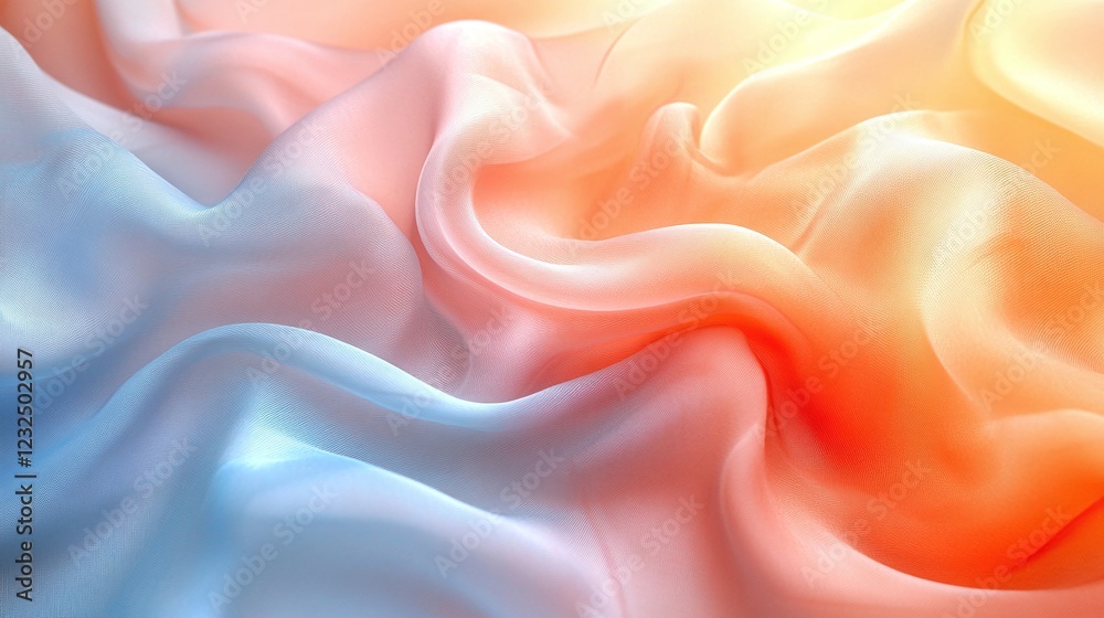 Obraz premium luxurious silk fabrics of various colors photographed up close 