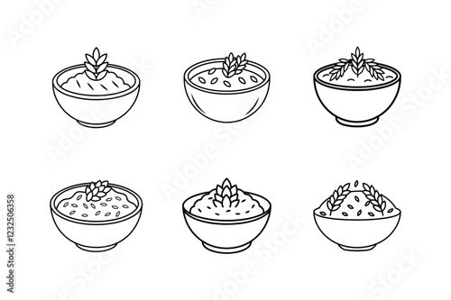 oatmeal line art vector illustration