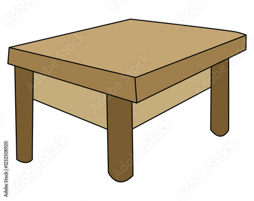 Vector illustration a wooden table