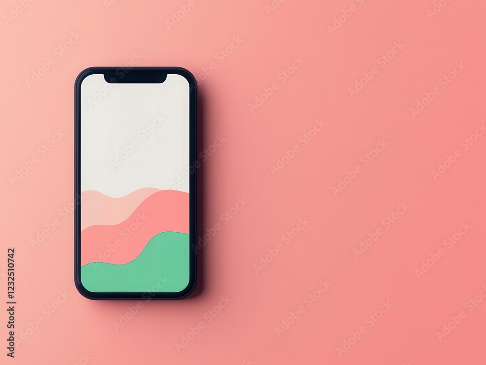 Minimalist mobile app interface showcasing a clean dashboard with modern icons and a vibrant color palette Minimalist mobile app interface showcasing a clean dashboard with modern icons and a vibrant color palette