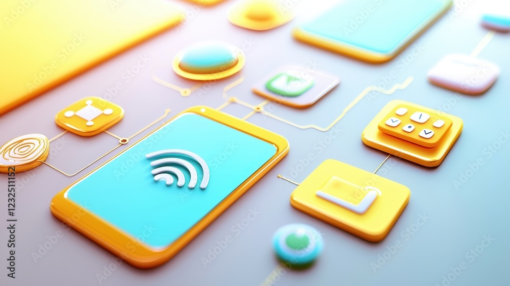 Colorful Mobile App Icons and User Interface Design Colorful Mobile App Icons and User Interface Design