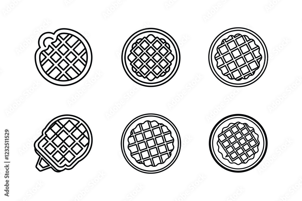 waffles icon line art vector illustration waffles icon line art vector illustration