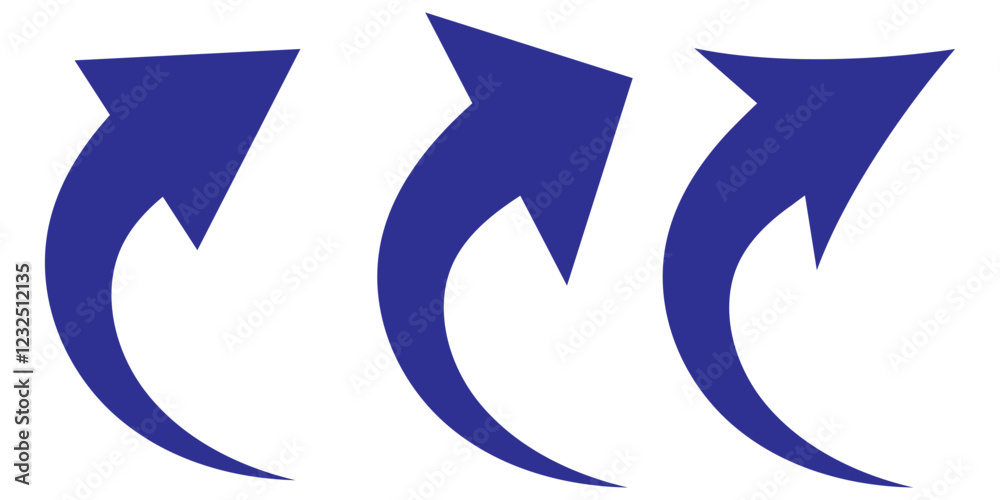 Fototapeta premium Black and red curved arrows set with directional icons