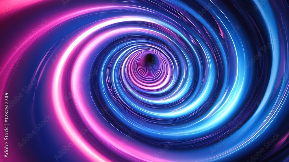 Vibrant Cosmic Spiral in Blue and Pink Vibrant Cosmic Spiral in Blue and Pink