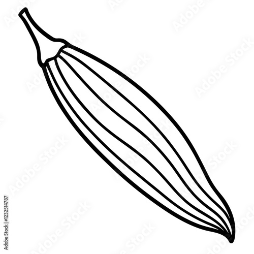Minimalist Okra One-Line Vector Art